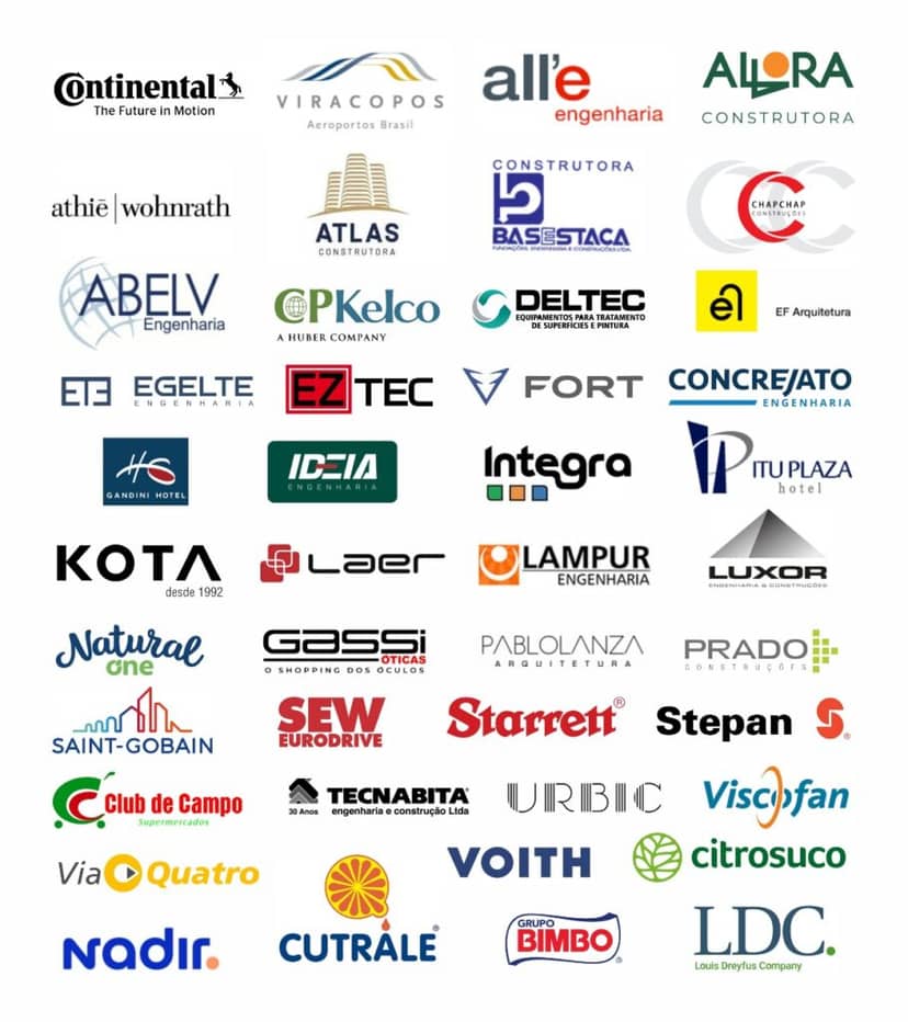 Logotipos de clientes que confiam na qualidade Acciaio